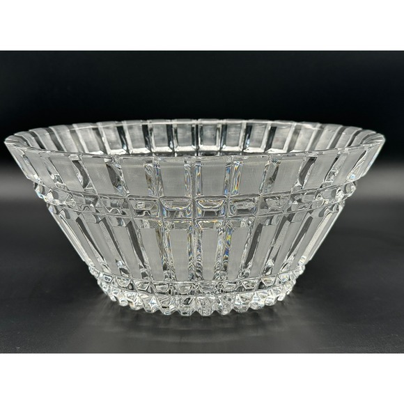 Other - Vintage Russian Cut Lead Crystal Bowl 11in Oval Scalloped Serving Dish Clear